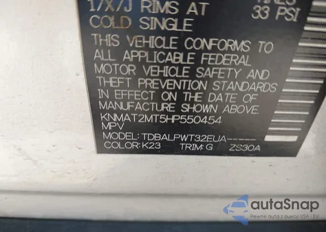 2017 Nissan Rogue S z USA, uszkodzony, nr VIN KNMAT2MT5HP550454